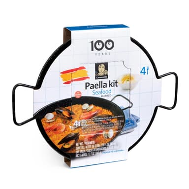 Kit de paella espagnole avec poêle émaillée Carmencita de 43cm + kit de démarrage et recette - Amazon