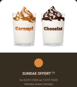 [Membres Kingdom] King Sundae offert - Restaurant Grand Vitrolles