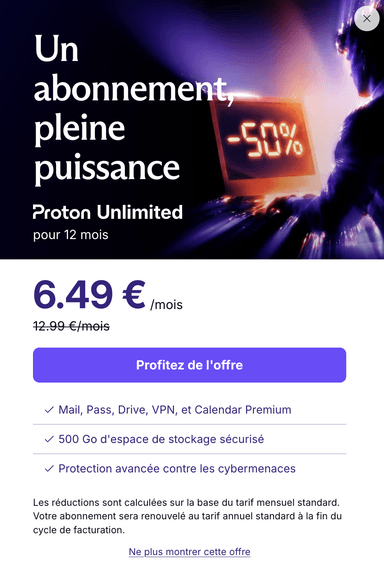 Abonnement 1 an Proton Unlimited - proton.me - Proton