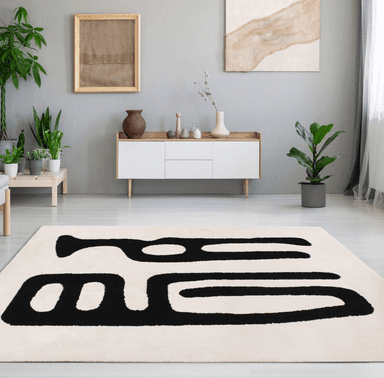 Tapis Intérieur - 150x200cm, Noir & Blanc - Leroy Merlin