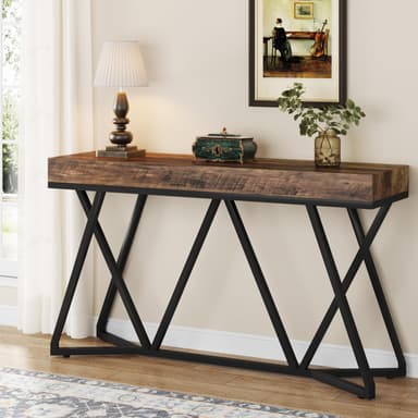 Table console Tribesigns 140cm - Style industriel bois et métal, 140 x 30 x 90,5 cm (vendeur tiers) - Amazon