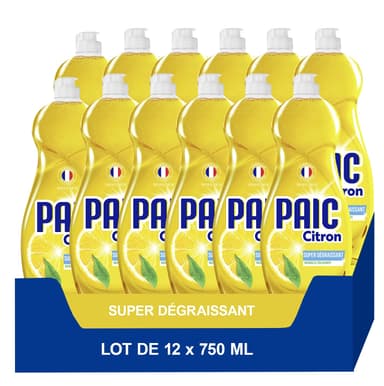 Lot de 12 Liquides vaisselle Paic - 12 x 750 ml, Éclat Citron, Super Dégraissant - Amazon