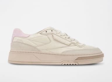 Baskets Reebok Club LTD Vintage R en cuir - tailles du 36 au 45,5, Ecru et rose - Showroomprivé