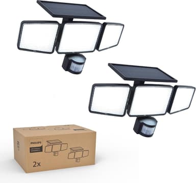 Lot de 2 Lampes Solaire Philips - Détecteur de Mouvement, 302 LED, 1200lm (vendeur tiers) - Amazon
