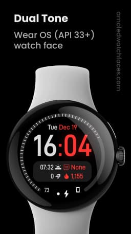 Cadran montre connectée Dual Tone Watch Face gratuit sur Android (Dématérialisé - Wear OS)