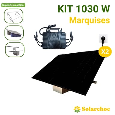 Kit solaire Plug & Play DMEGC / SOSSEN - 1030 W, 2 panneaux bifaciaux N-Type 515 W, micro-onduleur 1000 W Wi-Fi double MPPT - Solarchoc