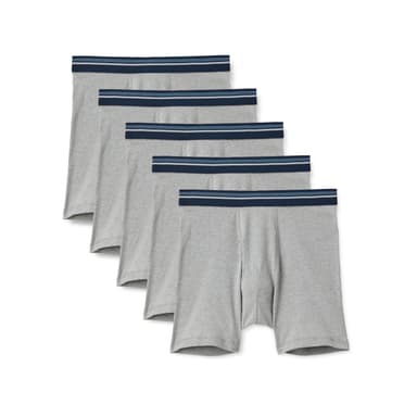 Lot de 5 Boxers Amazon Basics en Coton Respirant, sans Étiquette - taille M - Amazon