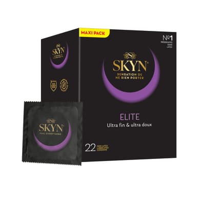 Boite de 22 Préservatifs Skyn Elite Ultra-fins et Doux de taille Régulière - Amazon