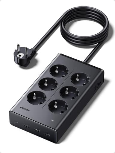 Multiprise surtension UGREEN 10-en-1 - 3680W, 6 Prises AC, 4 USB dont 1 USB-C PD 20W (Vendeur Ugreen) - Amazon