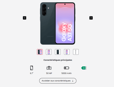 [Clients SFR & Red by SFR] Smartphone Samsung Galaxy A37 5G - 128Go (via 50€ d'ODR sur facture + 30€ de bonus reprise) - SFR