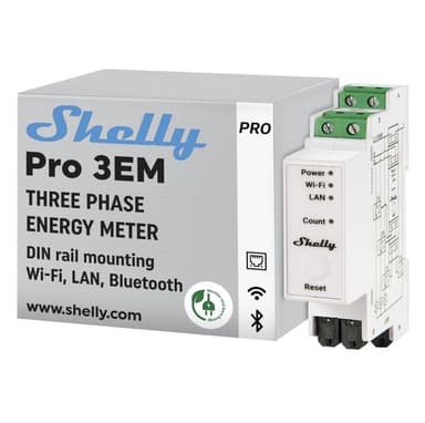 Compteur Électrique Triphasé Connecté Shelly Pro 3EM - 120A, LAN, Wi-Fi - GetGoods
