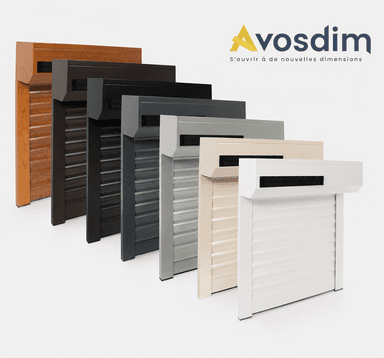 Volet Roulant Solaire Sur Mesure AvosDim Réno - 50x76 cm, Lames aluminium isolantes, motorisation solaire, coffre rénovation, Fabrication FR - Avosdim