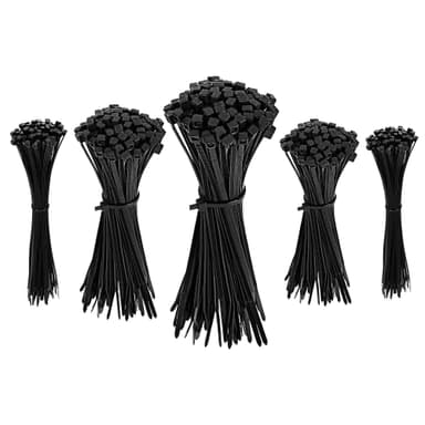 Lot de 500 Serre-câbles réglables Amazon Basics - colliers de serrage pour gestion des câbles, 100/120/150/200/300 mm, noir - Amazon