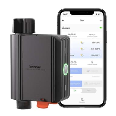 Programmateur d'arrosage Sonoff (SWV-BSP) - Zigbee 3.0, IP55, historique conso 6 mois - Domadoo