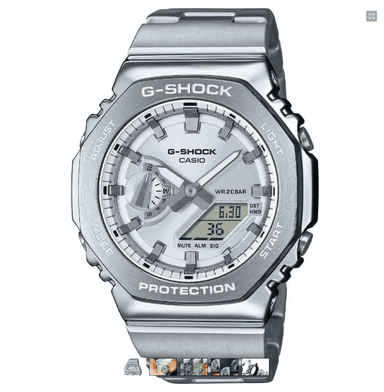 Casio G-Shock 2110D-7AER - Argent, 49.3 x 44.4 mm - Subtil Diamant
