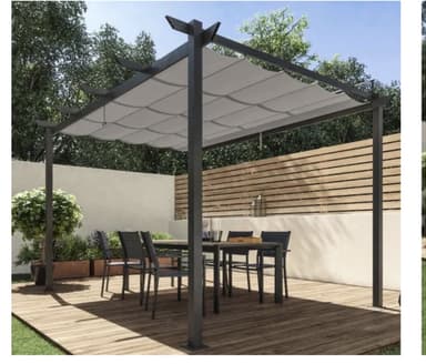 Pergola autoportante Omega Naterial en aluminium/toile gris anthracite, 8.31 m² - Leroy Merlin