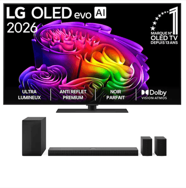 TV 55" LG G6 OLED55G66LS 2026 - OLED, avec Pied & Barre de Son S70TR (Via 100€ d'ODR) - LG