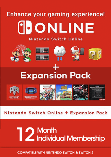 Abonnement de 12 mois au Nintendo Switch Online + Pack d'extensions (Dématérialisé) - Loaded