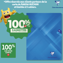 Cahiers Clairefontaine Polypro (100% remboursés en Avantage Fidélité) - 96 pages, 24x32cm (offre limitée à 5 cahiers)
