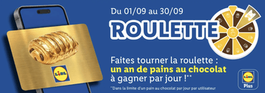 [Lidl+] Roulette 100% gagnante : 1 coupon à chaque passage en caisse du 1er au 30 septembre 2026 - Lidl