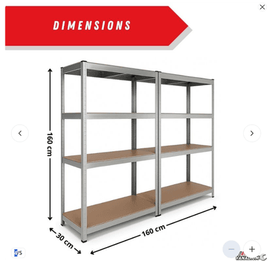 Etagère pour charges lourdes Modulables Euro Vanadium - 160 x160 cm, charge Max 640 Kg, Gris (Vendeur tiers) - ManoMano