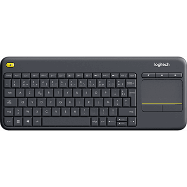 Clavier sans fil Logitech K400 Plus - RF Ondes Radio, AZERTY, Pavé Tactile, Noir (Via ODR 20€) - E.Leclerc