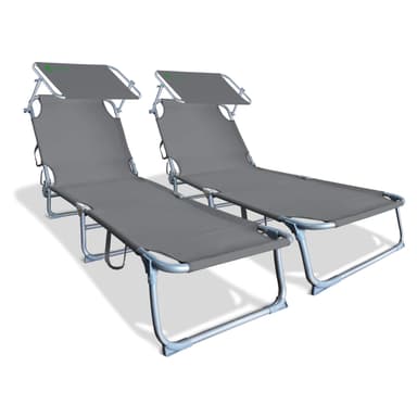 Lot de 2 Chaise Longue Bain de Soleil avec Pare Soleil Vounot - Amazon