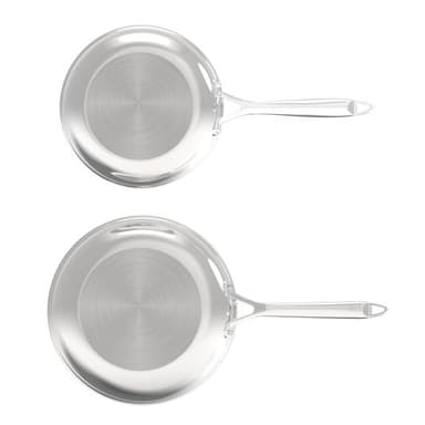 Lot de 2 poêles Valberg inox 18/10 triply - 24 et 28cm - Electro Dépôt
