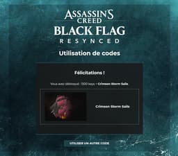 Assassin's Creed Black Flag Resynced: 1500 clés Animus + Voiles Crimson Storm offert sur PS5, Xbox Series & PC