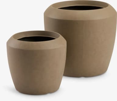 Lot de 2 bacs à fleur - diamètre 34 et 25, brun Teist (via retrait en magasin) - Jysk