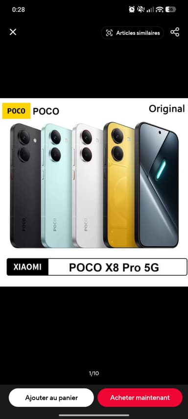 Smartphone 6.59" Poco X8 Pro 120Hz 8Go mémoire + 256 Go (200,05€ via Paypal) - AliExpress