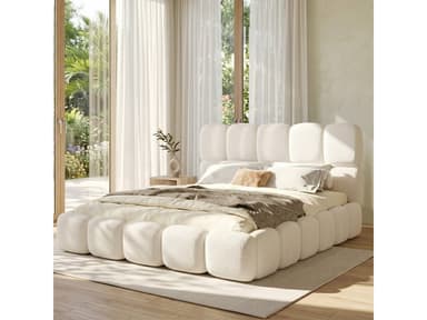 Lit 2 places 160x200 cm Modernluxe - coloris blanc (Vendeur Tiers) - Conforama