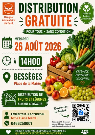 Distribution gratuite de fruits et légumes - Bessèges (30)