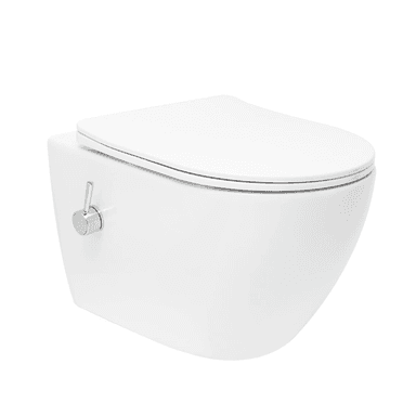 WC japonais suspendu Swiss Aqua Technologies Fusion SATFUS11BFC - Sans bride, rinçage Vortex, abattant SoftClose, sans électricité - Livea