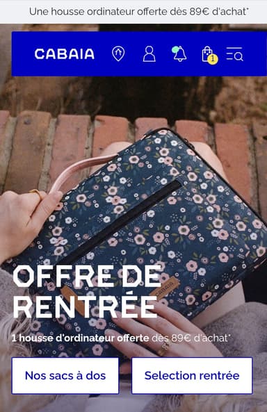 Une housse d'ordinateur offerte dès 89€ d'achat - Cabaia