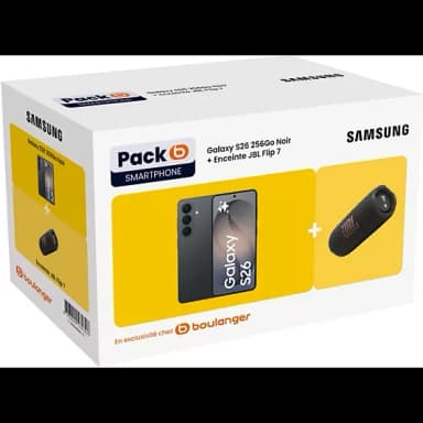 Pack Smartphone 6.3" Samsung S26 5G 256 Go + Enceinte Portable JBL Flip7 - Boulanger