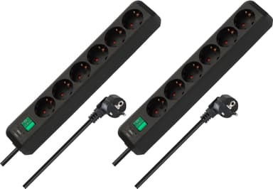 Lot de 2 multiprises de 6 Prises Brennenstuhl - avec protection de contact accrue, interrupteur et câble de 1,5 m, Noir - Amazon