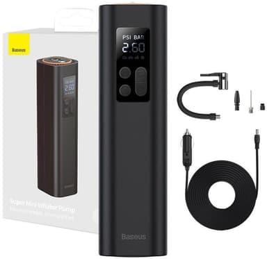 Mini compresseur d'air Baseus - Super Mini, Affichage LED, Pression préréglée, Lampe LED, 12V - JoyBuy