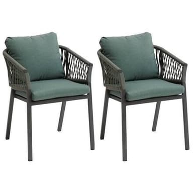 Lot de 2 fauteuils de jardin Oriengo Olive & Graphite - Hespéride