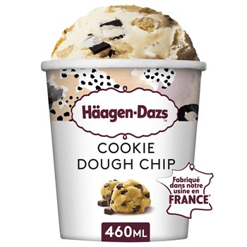 34% de réduction sur les glaces Häagen-Dazs. Ex : Vanille cookie dough - 394g - E.Leclerc