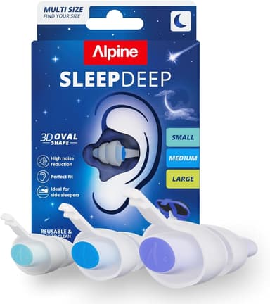 Lot de 3 Bouchons d'Oreilles Alpine SleepDeep Dormeurs Côté 27dB (Vendeur tiers) - Amazon