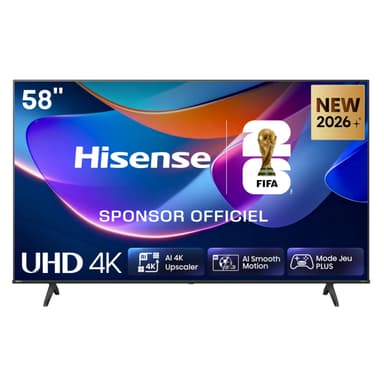 TV 58" Hisense 58A6S - 4K UHD, Dolby Vision, HDR10+, HomeOS U9.5, Game Mode Plus, DTS Virtual:X (Via Coupon) - Amazon