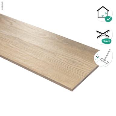 Carrelage sol/mur intérieur effet bois marron naturel Imara Artens - l.15 x L.90cm - Leroy Merlin