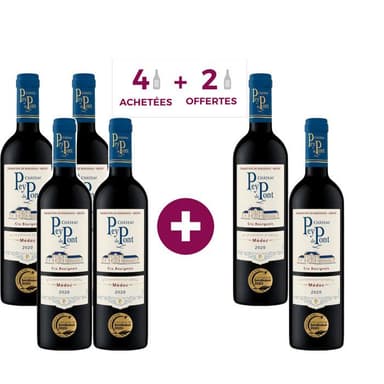 Lot de 6 bouteilles de Château Pey de Pont 2020 Médoc Cru Bourgeois - Cdiscount