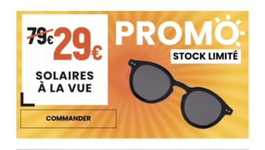 Sélection de paires de lunettes de soleil avec verres correcteurs à 29€ - Direct Optic