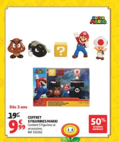 Coffret de 5 Figurines Mario - Auchan