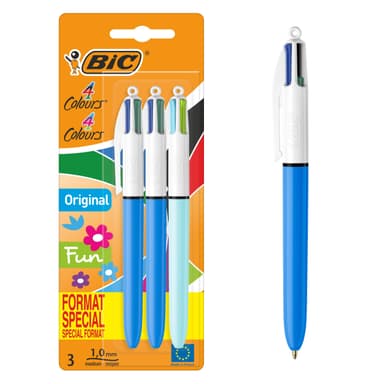 Lot de 3 stylos 4 couleurs BIC Original et FUN - Amazon