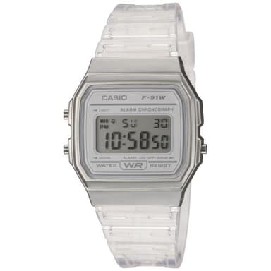 Montre Digitale Casio Collection Vintage (Réf. F-91WS-7EF, Résine Translucide Blanche) - Mondial Montres