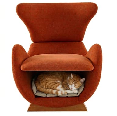 Fauteuil de Salon Urban Meuble Design Aspect Requin-Baleine - Tissu Rouge Brique, 66x69x76cm (Via Coupon) - JoyBuy