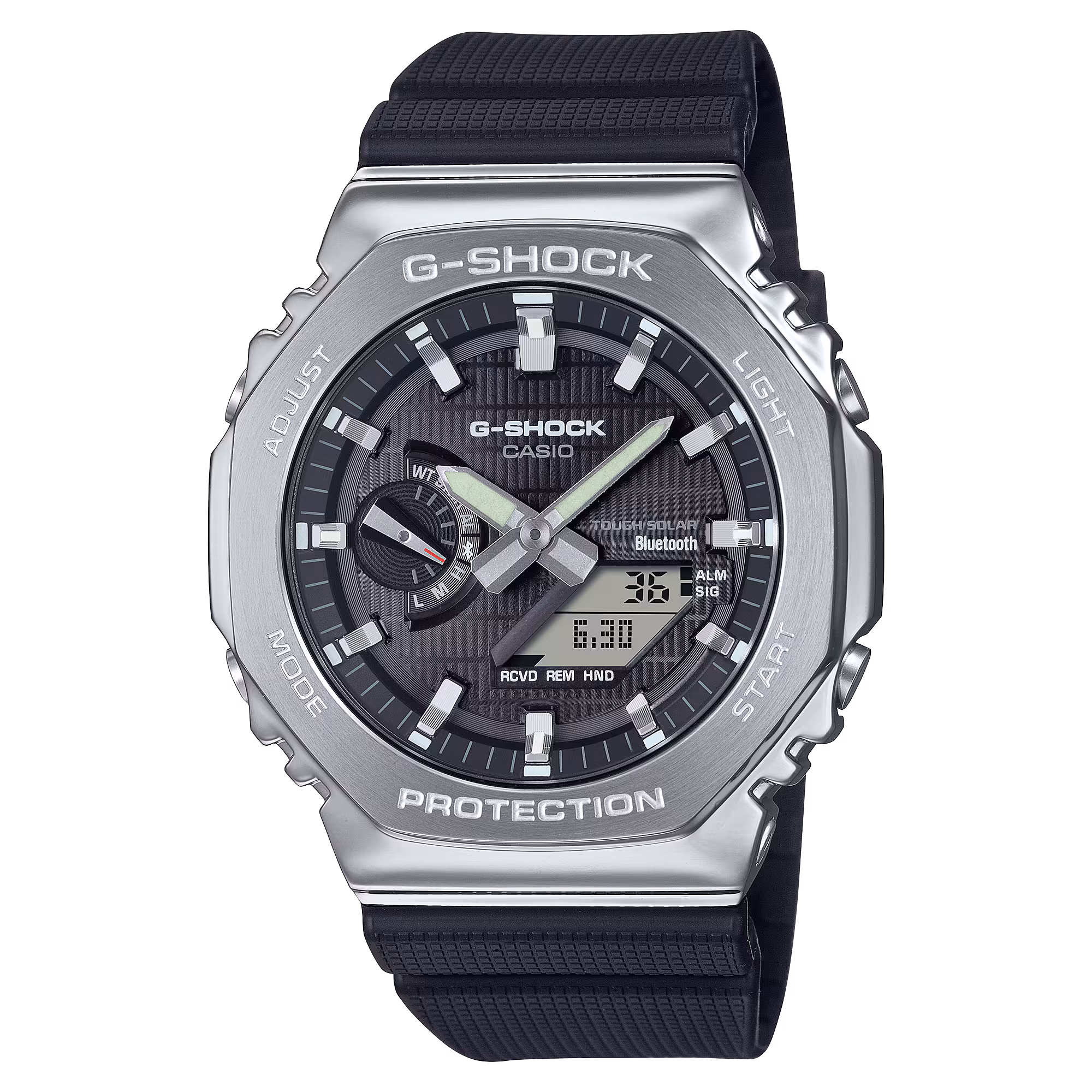 Montre Solaire G-Shock GBM-2100-1AER - Bluetooth - Résine bio/Acier inoxydable/Noir - Mondial Montres